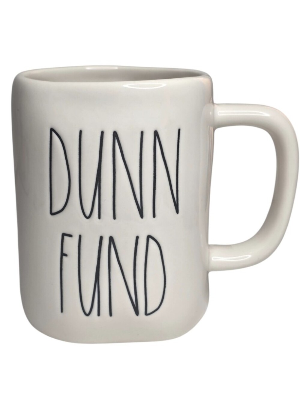 Rae Dunn Mug Retired Dunn Fund White Ceramic Coffee Cup Home Decor Drinkware